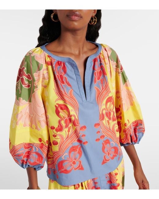 Etro Yellow Popeline-Bluse Mit Blumen-Print