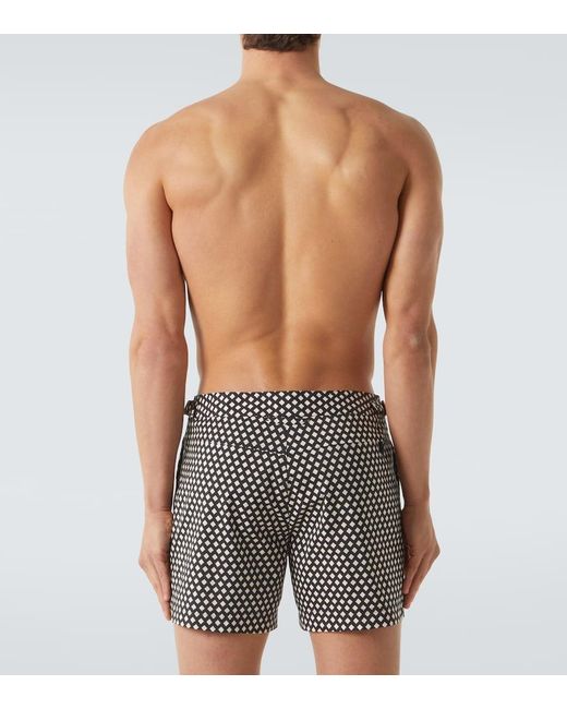 Tom Ford Black Checked Swim Trunks for men