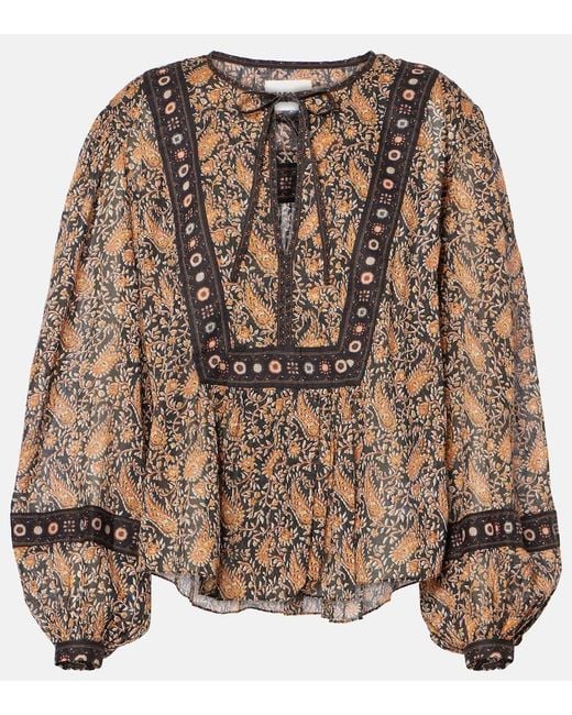 Isabel Marant Brown Floral Paisley Pattern Blouse