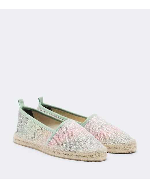 Missoni White Zigzag Sequined Espadrilles