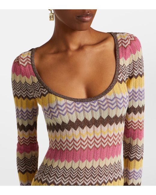 Faithfull The Brand Multicolor Pedro Chevron Lame Maxi Dress