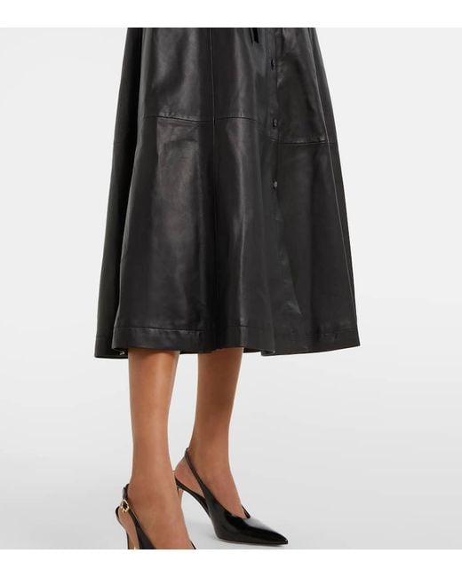 Altuzarra Black Kiera Leather Shirt Dress