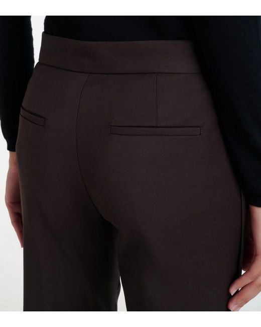 Sportmax Gray Wool-Blend Flared Pants