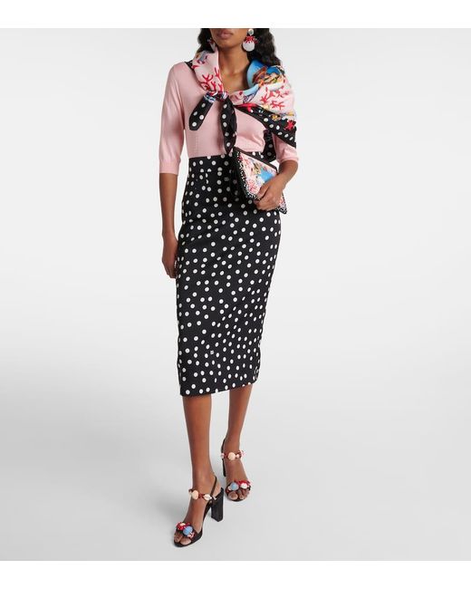 Pullover Capri in seta di Dolce & Gabbana in Pink