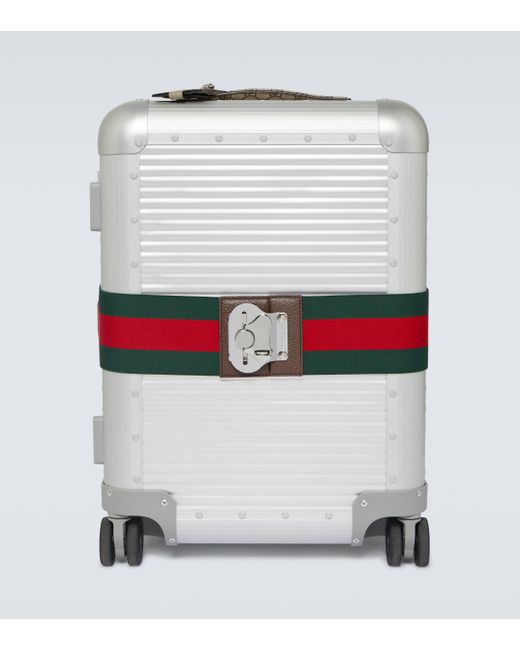Gucci Gray Porter Web Stripe Carry-on Suitcase for men