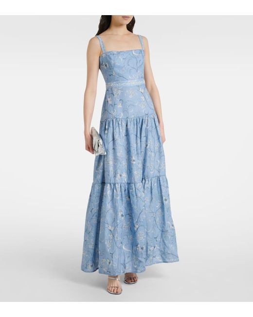 Abito Lungo Lima Lymanopoda di Agua Bendita in Blue