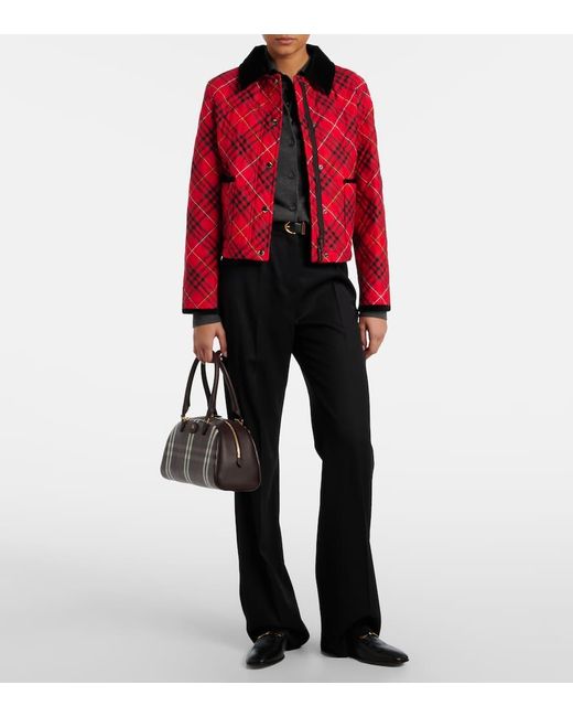 Chaqueta Check De Algodon Con Pana Burberry de color Red