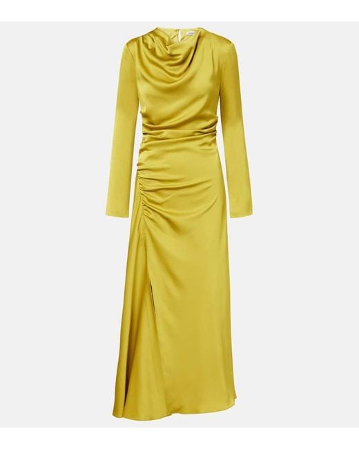 Jonathan Simkhai Yellow Midikleid Odessa Aus Satin