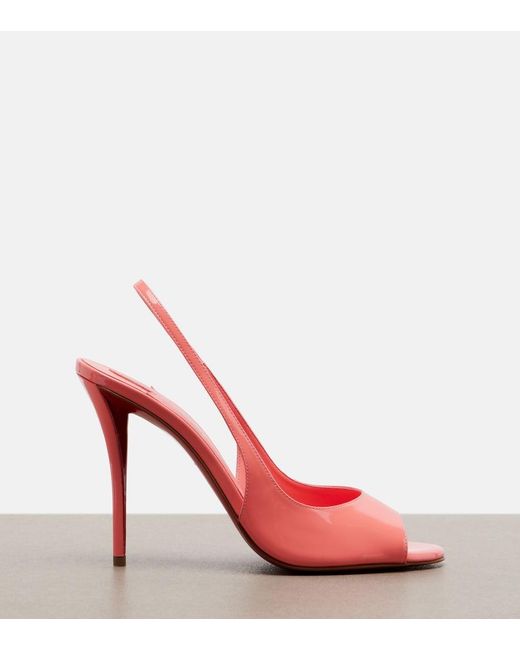 Christian Louboutin Pink Miss Z Patent Leather Slingback Sandals