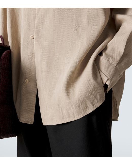 Jacquemus Natural Pastro Herringbone Linen-Blend Shirt for men