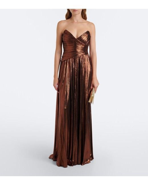 retroféte Purple Waldorf Plisse Bustier Gown