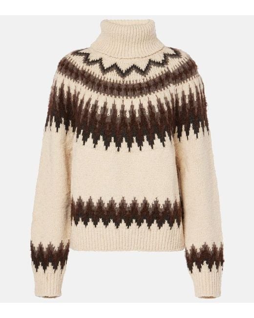 Jersey De Cuello Alto En Mezcla De Lana Polo Ralph Lauren de color Natural