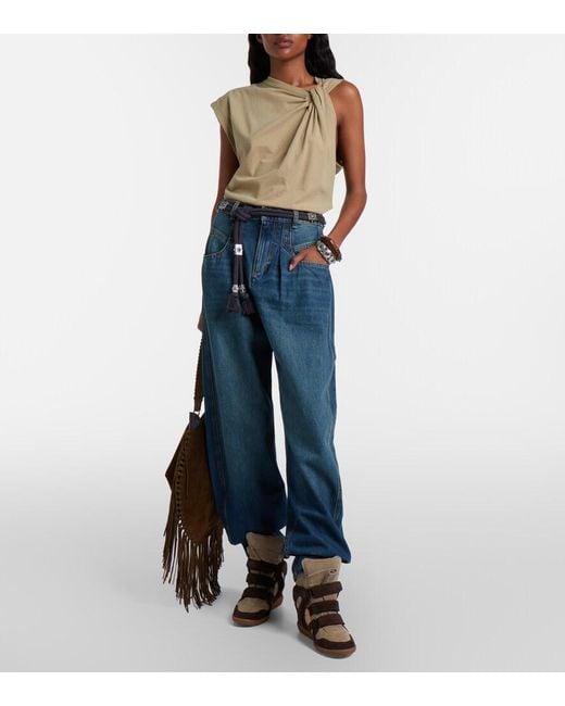 Isabel Marant Blue Lishaga Barrel-Leg Jeans