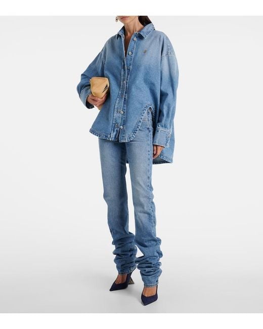 The Attico Blue Slingback-Pumps Cheope 105 Aus Veloursleder