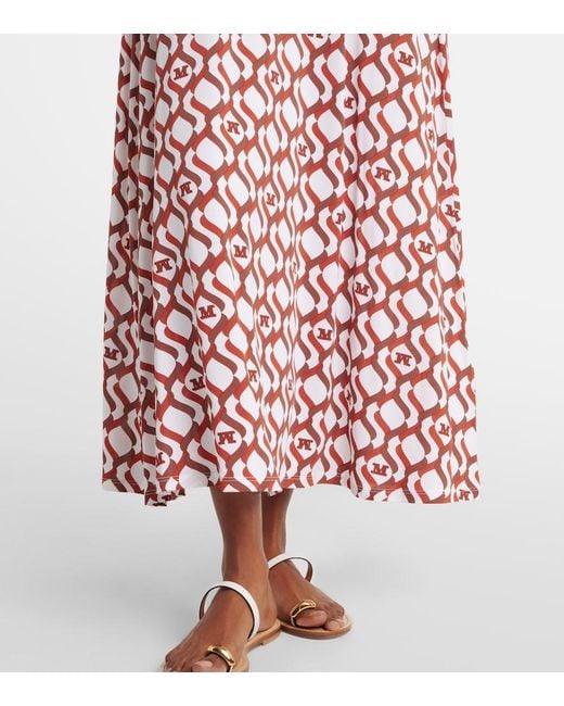 Robe Midi Paste Imprimee Max Mara en coloris Red