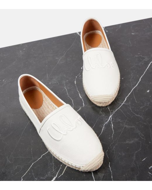 Chloé White Espadrilles Isla Aus Canvas