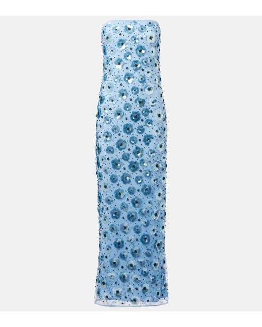 ROTATE BIRGER CHRISTENSEN Blue Verzierte Robe