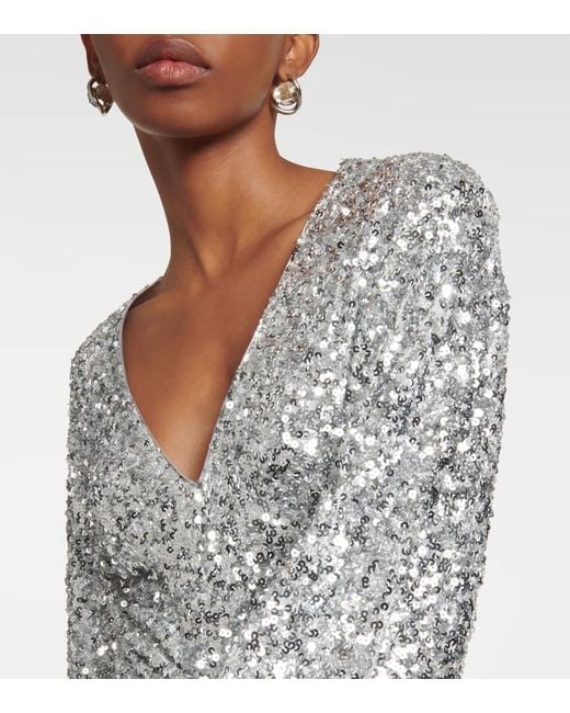 Combi-Pantalon A Sequins ROTATE BIRGER CHRISTENSEN en coloris Gray