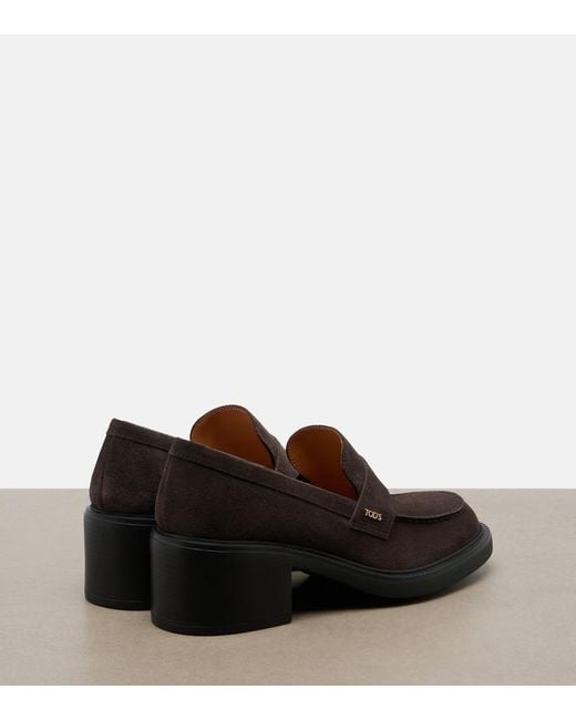 Tod's Brown Suede Loafer Pumps
