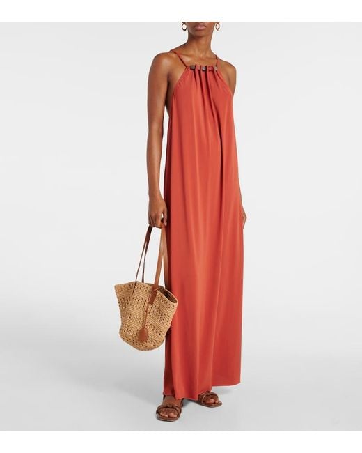 Eres Orange Tiana Halterneck Maxi Dress