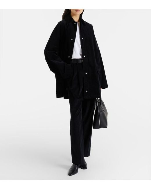 Totême Black Cotton Corduroy Overshirt