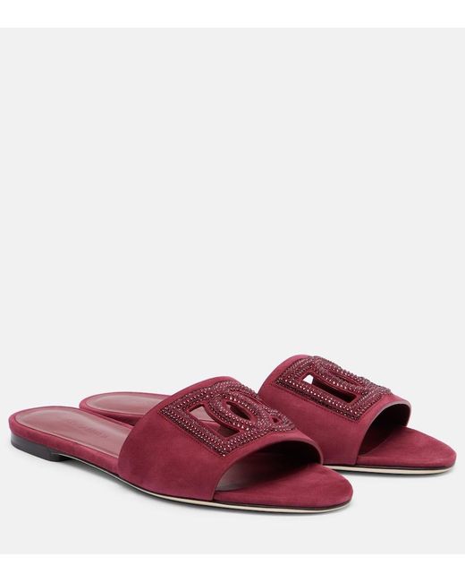 Mules Dg En Daim A Cristaux Dolce & Gabbana en coloris Purple