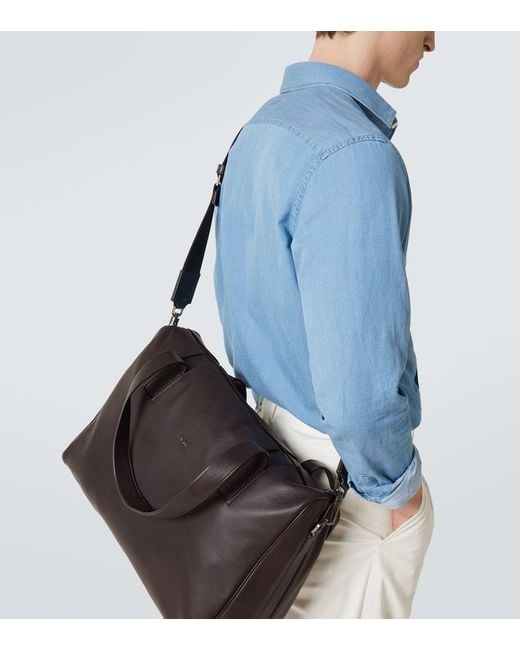 Sac De Voyage En Cuir Zegna pour homme en coloris Brown