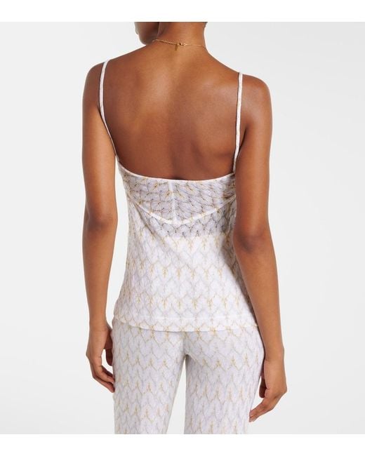 Missoni White Lame Tank Top