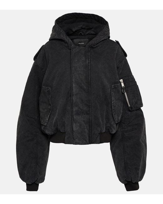 Entire studios W2 Cropped Bomber Jacket in Black | Lyst