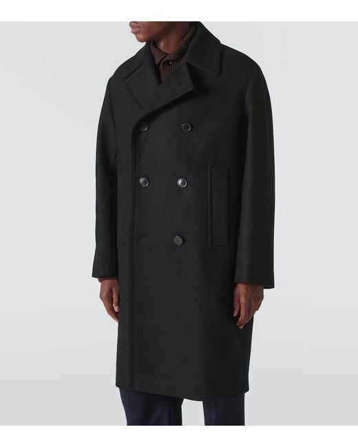 Dries Van Noten Mantel Aus Einem Wollgemisch in Black für Herren