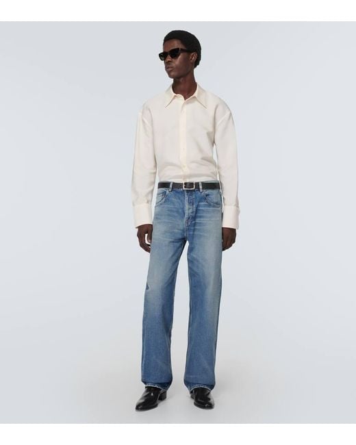 Jeans anchos de pana Saint Laurent de hombre de color Blue