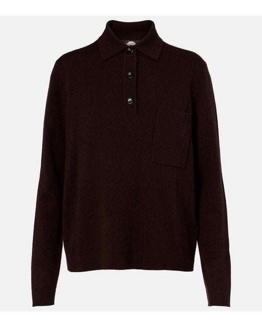 Jardin Des Orangers Black Wool And Cashmere Polo Sweater