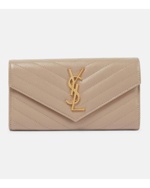 Saint Laurent Natural Monogram Large Leather Wallet