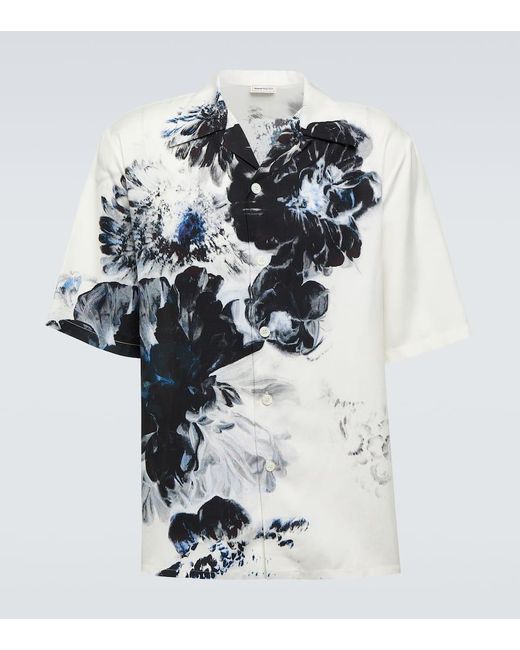 Alexander McQueen Hemd Dutch Flower aus Seide in White für Herren