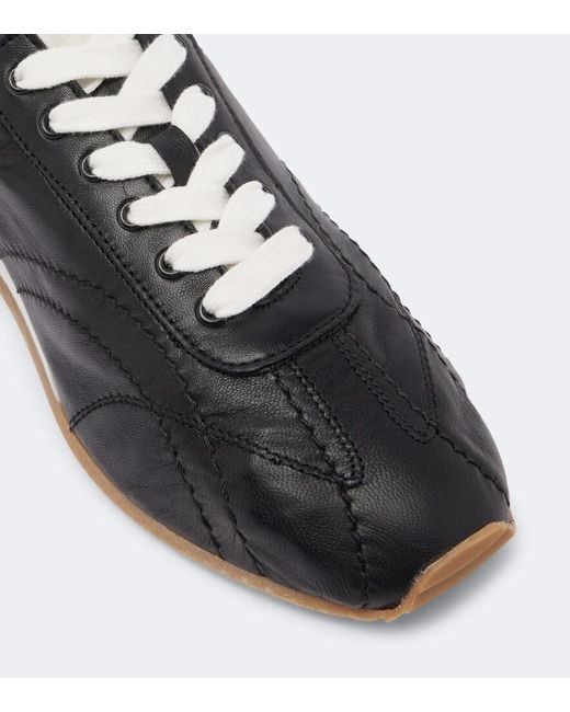 Totême Black Flex Leather Sneakers