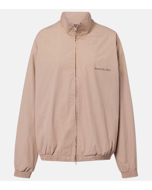 Acne Pink Logo Cotton Poplin Jacket