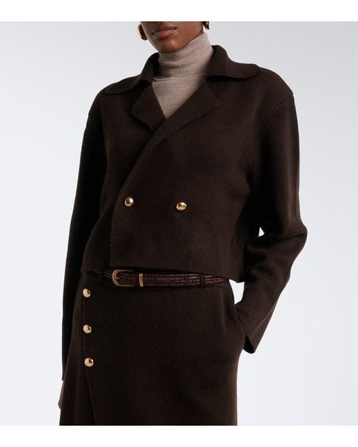 Jardin Des Orangers Black Cropped Wool And Cashmere Jacket