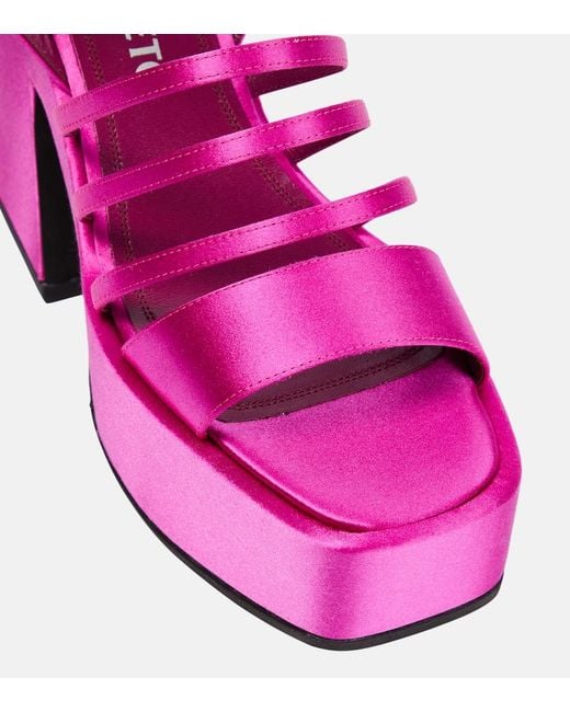 NODALETO Pink Bulla Chibi Satin Platform Sandals