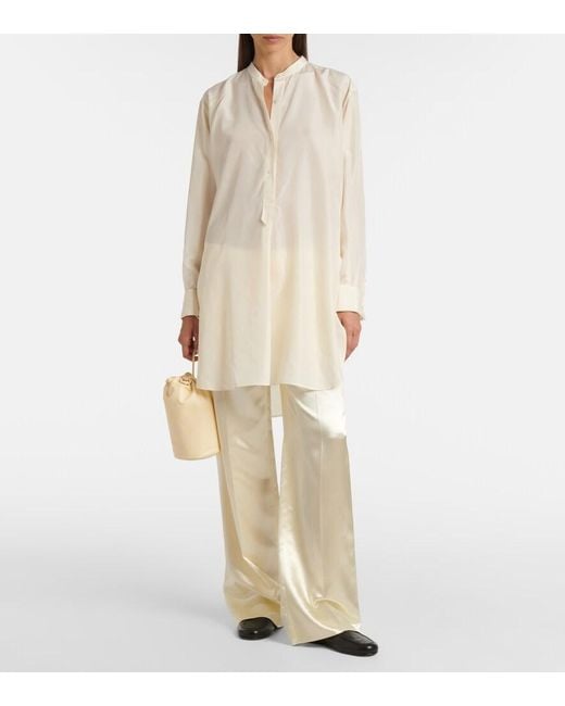 The Row White Eden Silk Shirt