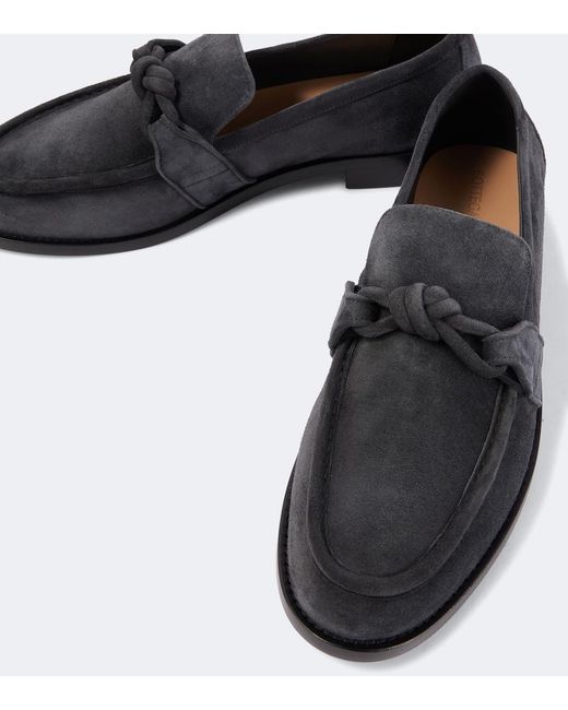 Bottega Veneta Black Astaire Knot Suede Loafers for men
