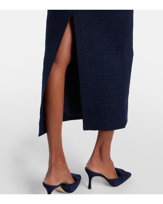 Roland Mouret Blue Boucle Midi Skirt