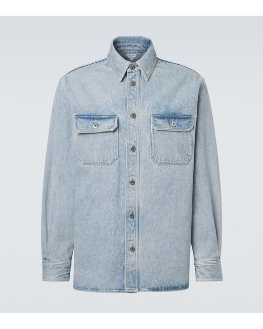 Bottega Veneta Blue Denim Overshirt for men
