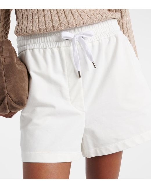 Shorts in jersey di cotone di Brunello Cucinelli in White