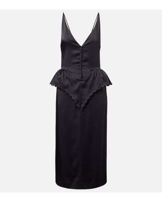 joseph ribkoff dress black Stella McCartney Silk Asymmetrical One Shoulder Long Dress Black