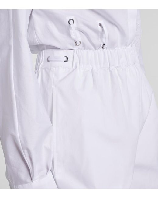 Max Mara White Antiope High-Rise Cotton Shorts