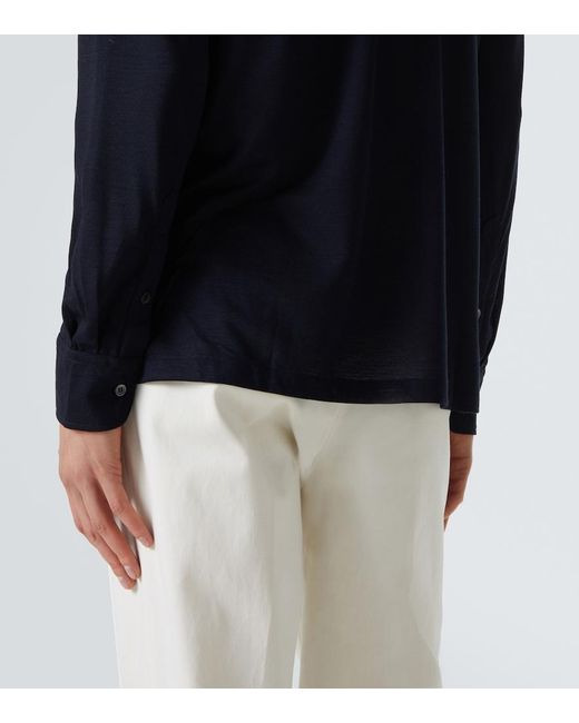 Rubinacci Blue Wool Shirt for men