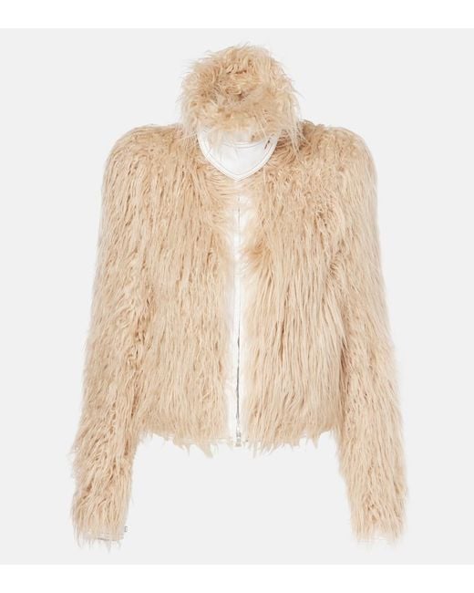 Dries Van Noten Natural Faux Fur Jacket