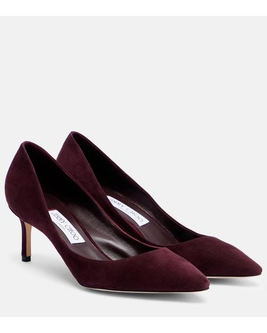 Jimmy Choo Purple Romy 60 Suede Pumps