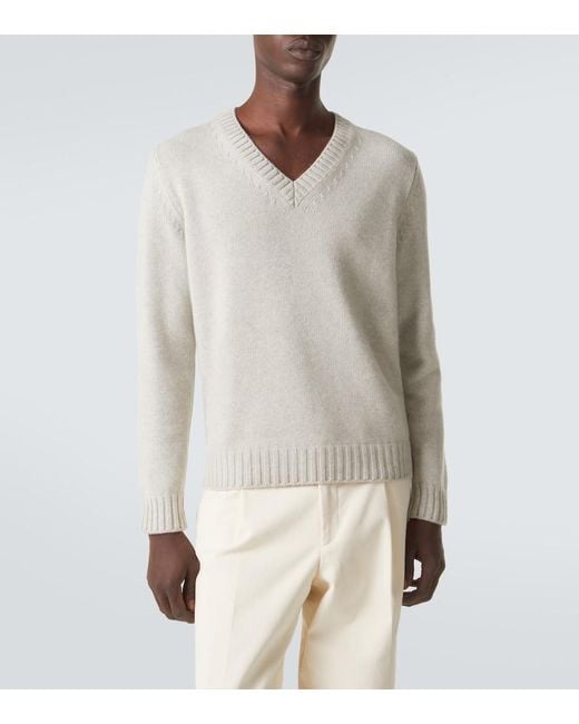 Saman Amel White Kay Cashmere Sweater for men