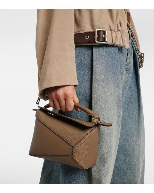Borsa Puzzle Edge Mini di Loewe in Metallic